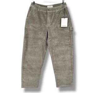 Spiritual Gangster Corduroy Pants Womens M Khaki High Rise Straight Minimalist